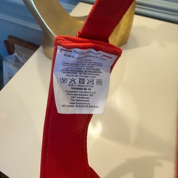 Tory Burch Sport Red Visor Adjustable One Size - Picture 6 of 6
